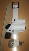 Set din piele centura alba cu banda reflectorizanta+portcatuse+toc pistol Beretta PX4 Storm model 1
