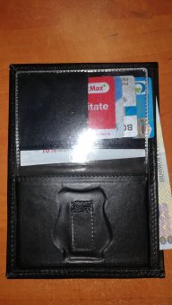 Portlegitimatie -portofel din piele model III-2010 cu suport carduri, bancnote si 2 portlegitimatii